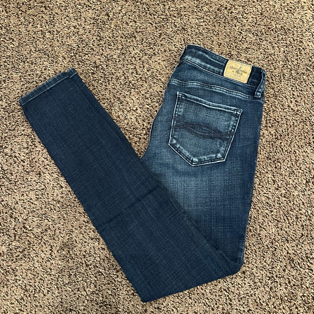 Abercrombie & Fitch A&F Denim: Dark Rinse Low Rise Skinny Jean